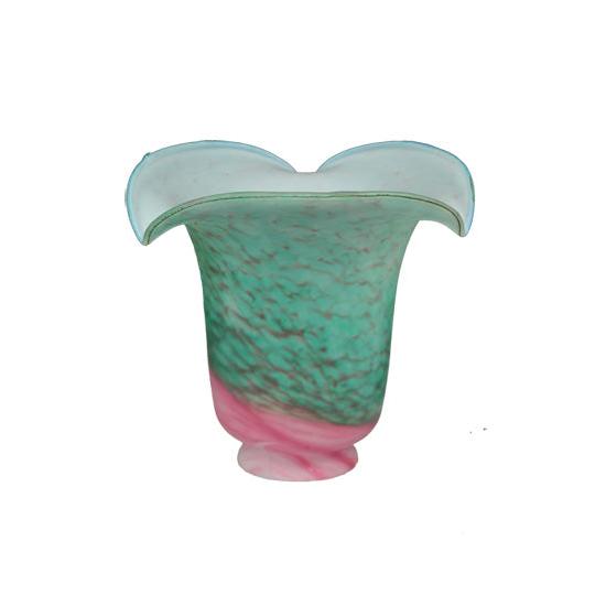Meyda Lighting Fluted 6" Pink and Green Shade Glass