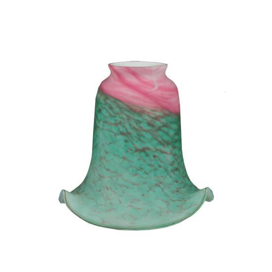 Meyda Lighting Fluted 6" Pink and Green Shade Glass