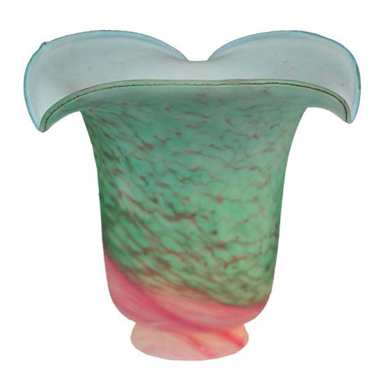 Meyda Lighting Fluted 6" Pink and Green Shade Glass