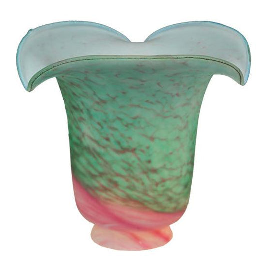 Meyda Lighting Fluted 6" Pink and Green Shade Glass