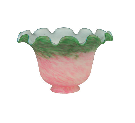 Meyda Lighting Fluted Bell 7" Pink & Green Shade Glass