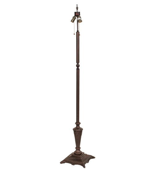 Meyda Lighting Fluted Fleur 64" 3-Light Mahogany Bronze Floor Lamp Base