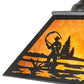 Meyda Lighting Fly Fisherman 22" 2-Light Textured Black Pendant Light With Amber Mica Shade Glass
