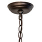 Meyda Lighting Fly Fisherman 23" 3-Light Mahogany Bronze Pendant Light With Beige Iridescent Shade Glass