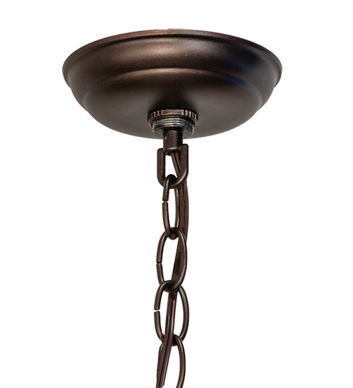 Meyda Lighting Fly Fisherman 23" 3-Light Mahogany Bronze Pendant Light With Beige Iridescent Shade Glass