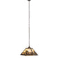 Meyda Lighting Fly Fisherman 23" 3-Light Mahogany Bronze Pendant Light With Beige Iridescent Shade Glass
