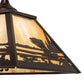 Meyda Lighting Fly Fisherman 23" 3-Light Mahogany Bronze Pendant Light With Beige Iridescent Shade Glass