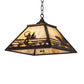Meyda Lighting Fly Fisherman 23" 3-Light Mahogany Bronze Pendant Light With Beige Iridescent Shade Glass