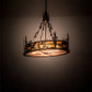 Meyda Lighting Fly Fisherman 30" 8-Light Dark Burnished Antique Copper Pendant Light With Amber & Silver Mica Shade Glass