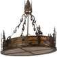 Meyda Lighting Fly Fisherman 30" 8-Light Dark Burnished Antique Copper Pendant Light With Amber & Silver Mica Shade Glass