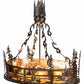 Meyda Lighting Fly Fisherman 30" 8-Light Dark Burnished Antique Copper Pendant Light With Amber & Silver Mica Shade Glass