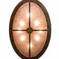 Meyda Lighting Fly Fisherman 30" 8-Light Dark Burnished Antique Copper Pendant Light With Amber & Silver Mica Shade Glass