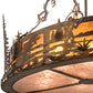 Meyda Lighting Fly Fisherman 30" 8-Light Dark Burnished Antique Copper Pendant Light With Amber & Silver Mica Shade Glass