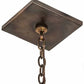 Meyda Lighting Fly Fisherman 30" 8-Light Dark Burnished Antique Copper Pendant Light With Amber & Silver Mica Shade Glass