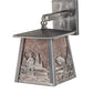 Meyda Lighting Fly Fisherman 7" Industrial Steel Hanging Wall Sconce With Silver Mica Shade Glass