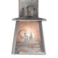 Meyda Lighting Fly Fisherman 7" Industrial Steel Hanging Wall Sconce With Silver Mica Shade Glass