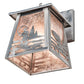 Meyda Lighting Fly Fisherman 7" Industrial Steel Hanging Wall Sconce With Silver Mica Shade Glass