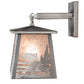 Meyda Lighting Fly Fisherman 7" Industrial Steel Hanging Wall Sconce With Silver Mica Shade Glass