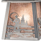 Meyda Lighting Fly Fisherman 7" Industrial Steel Hanging Wall Sconce With Silver Mica Shade Glass