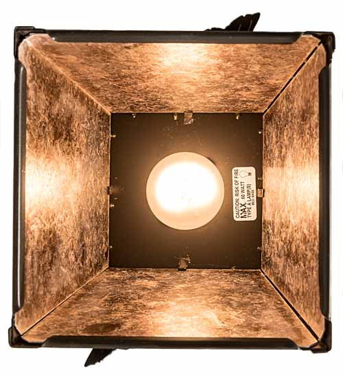 Meyda Lighting Fly Fishing 12" Timeless Bronze Pendant Light With Silver Mica Shade Glass