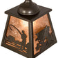 Meyda Lighting Fly Fishing 12" Timeless Bronze Pendant Light With Silver Mica Shade Glass