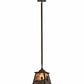 Meyda Lighting Fly Fishing 12" Timeless Bronze Pendant Light With Silver Mica Shade Glass
