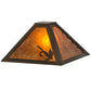 Meyda Lighting Fly Fishing 16" Antique Copper Frame With Amber Mica Shade Glass