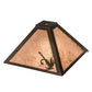 Meyda Lighting Fly Fishing 16" Antique Copper Frame With Silver Mica Shade Glass