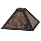 Meyda Lighting Fly Fishing 17" Oil Rubbed Bronze Frame With Silver Mica Shade Glass