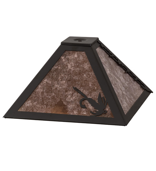 Meyda Lighting Fly Fishing 17" Oil Rubbed Bronze Frame With Silver Mica Shade Glass