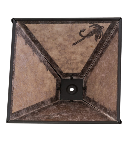 Meyda Lighting Fly Fishing 17" Oil Rubbed Bronze Frame With Silver Mica Shade Glass