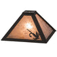 Meyda Lighting Fly Fishing 17" Oil Rubbed Bronze Frame With Silver Mica Shade Glass