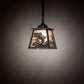 Meyda Lighting Fly Fishing 239060 12" Timeless Bronze Pendant Light With Silver Mica Shade Glass