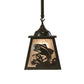 Meyda Lighting Fly Fishing 239060 12" Timeless Bronze Pendant Light With Silver Mica Shade Glass