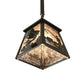 Meyda Lighting Fly Fishing 239060 12" Timeless Bronze Pendant Light With Silver Mica Shade Glass