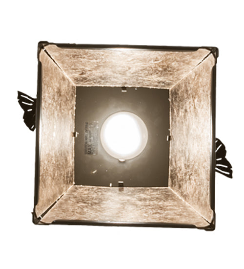 Meyda Lighting Fly Fishing 239060 12" Timeless Bronze Pendant Light With Silver Mica Shade Glass
