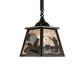 Meyda Lighting Fly Fishing 239060 12" Timeless Bronze Pendant Light With Silver Mica Shade Glass