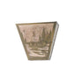 Meyda Lighting Fly Fishing Creek 13" 2-Light Antique Copper Wall Sconce With Silver Mica Shade Glass