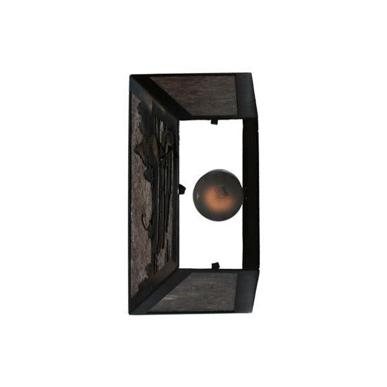 Meyda Lighting Fly Fishing Creek 13" 2-Light Antique Copper Wall Sconce With Silver Mica Shade Glass