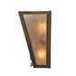Meyda Lighting Fly Fishing Creek 13" 2-Light Antique Copper Wall Sconce With Silver Mica Shade Glass
