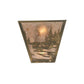 Meyda Lighting Fly Fishing Creek 13" 2-Light Antique Copper Wall Sconce With Silver Mica Shade Glass