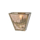 Meyda Lighting Fly Fishing Creek 13" 2-Light Antique Copper Wall Sconce With Silver Mica Shade Glass