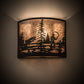 Meyda Lighting Fly Fishing Creek 14" Oil Rubbed Bronze Wall Sconce With Silver Mica Shade Glass