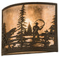 Meyda Lighting Fly Fishing Creek 14" Oil Rubbed Bronze Wall Sconce With Silver Mica Shade Glass