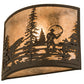 Meyda Lighting Fly Fishing Creek 14" Oil Rubbed Bronze Wall Sconce With Silver Mica Shade Glass