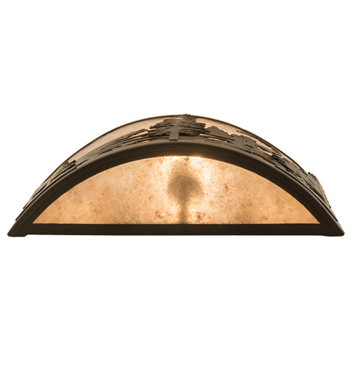 Meyda Lighting Fly Fishing Creek 14" Oil Rubbed Bronze Wall Sconce With Silver Mica Shade Glass