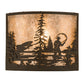Meyda Lighting Fly Fishing Creek 14" Oil Rubbed Bronze Wall Sconce With Silver Mica Shade Glass
