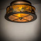 Meyda Lighting Fly Fishing Creek 16" 2-Light Antique Copper Flush Mount Light With Amber Mica Shade Glass