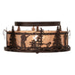 Meyda Lighting Fly Fishing Creek 16" 2-Light Mahogany Bronze Flush Mount Light With Silver Mica Shade Glass