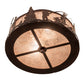 Meyda Lighting Fly Fishing Creek 16" 2-Light Mahogany Bronze Flush Mount Light With Silver Mica Shade Glass